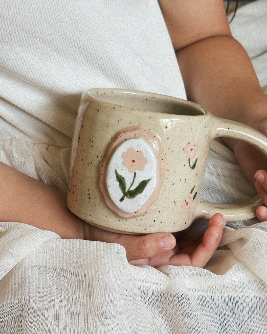 Floral Frame Mug - Pink