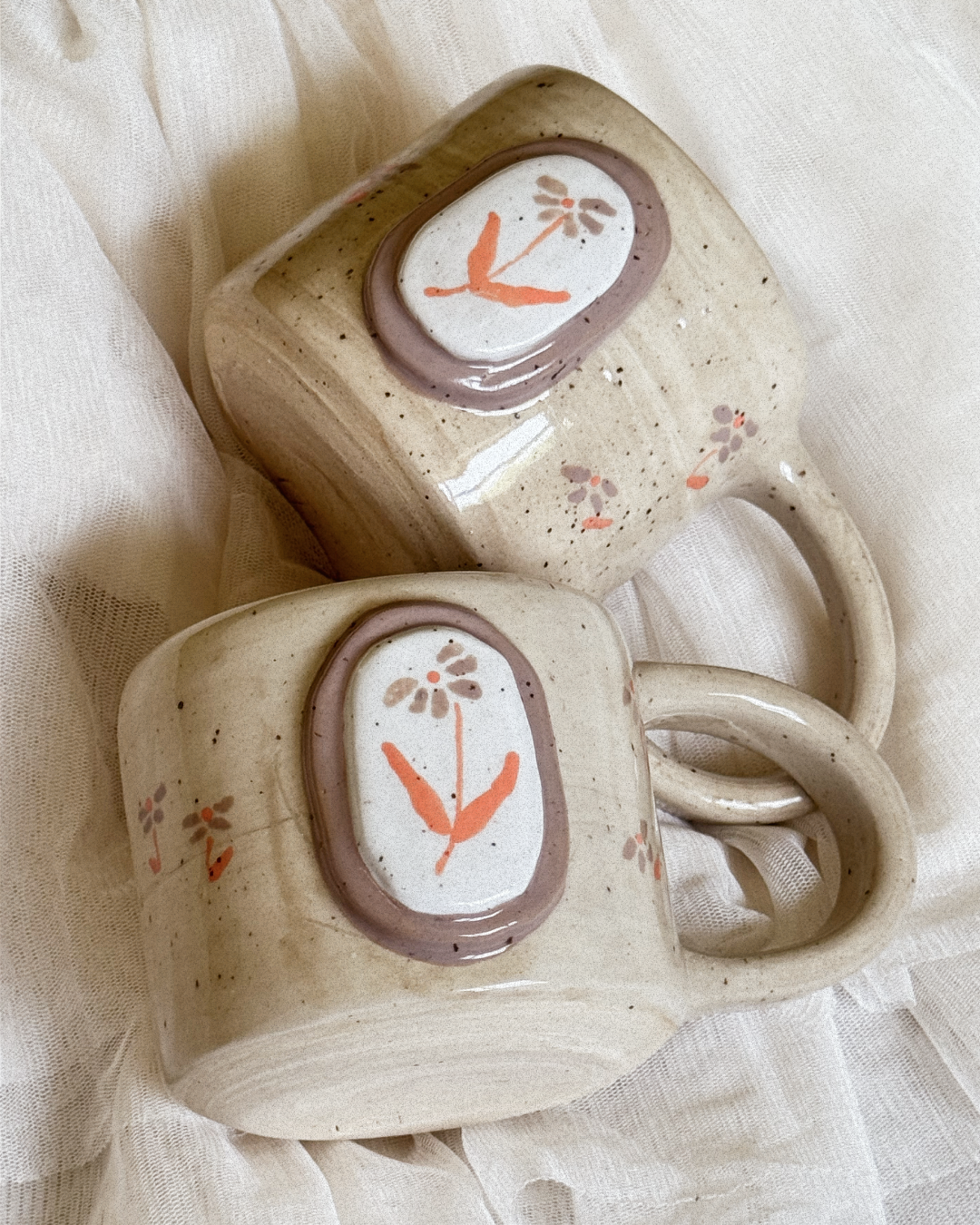 Floral Frame Mug - Purple