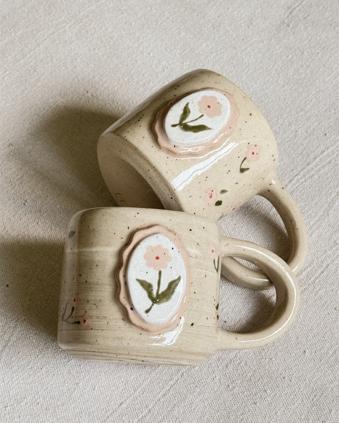 Floral Frame Mug - Pink