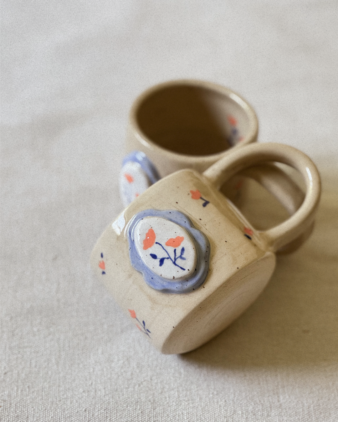 Floral Frame Mug - Blue