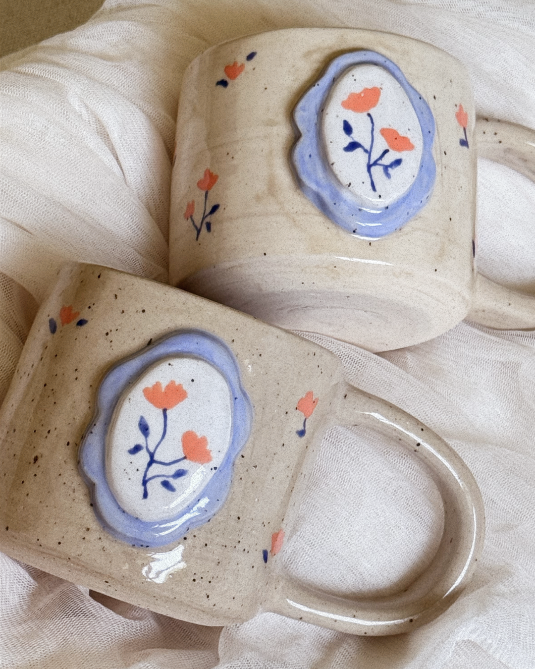 Floral Frame Mug - Blue