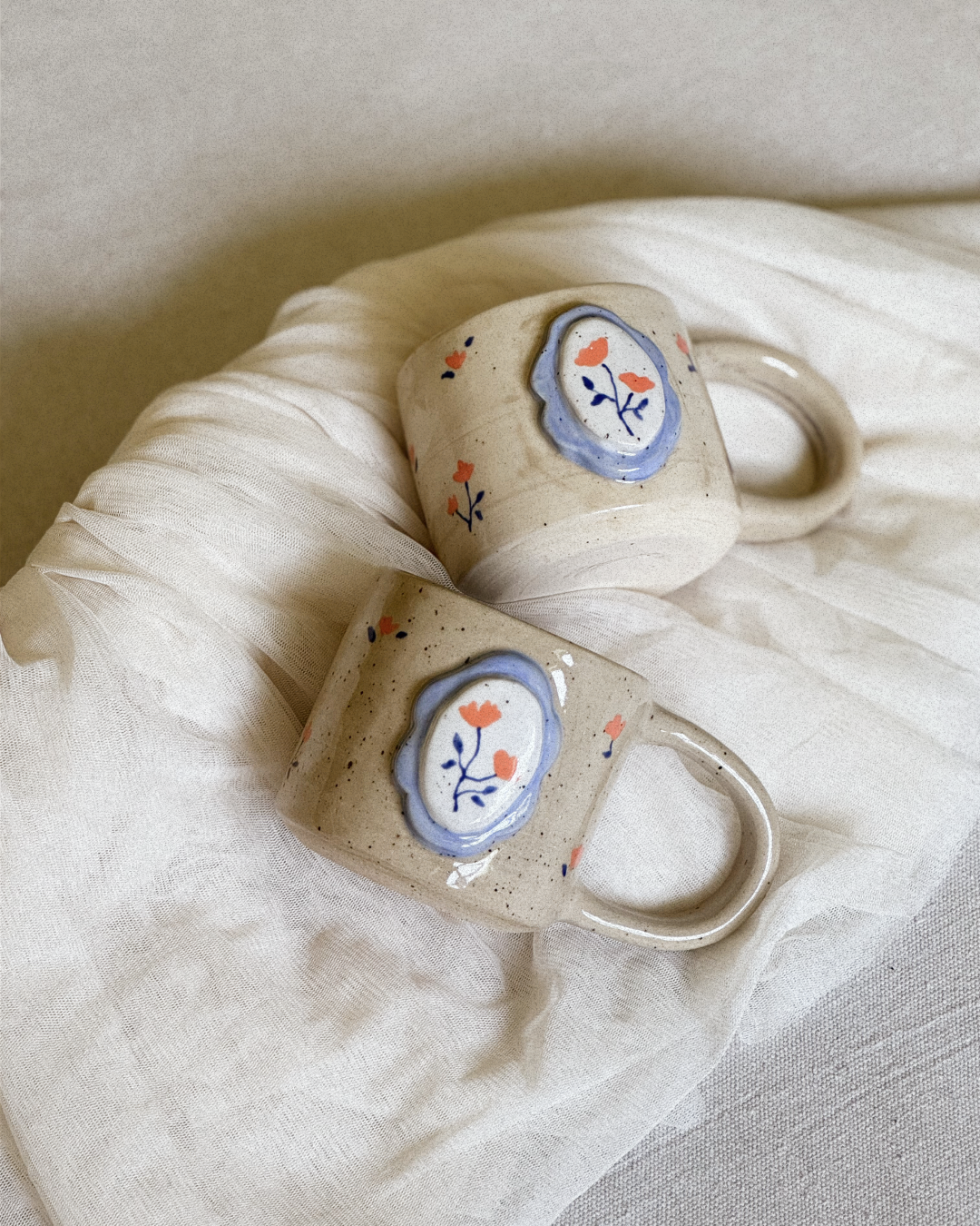 Floral Frame Mug - Blue