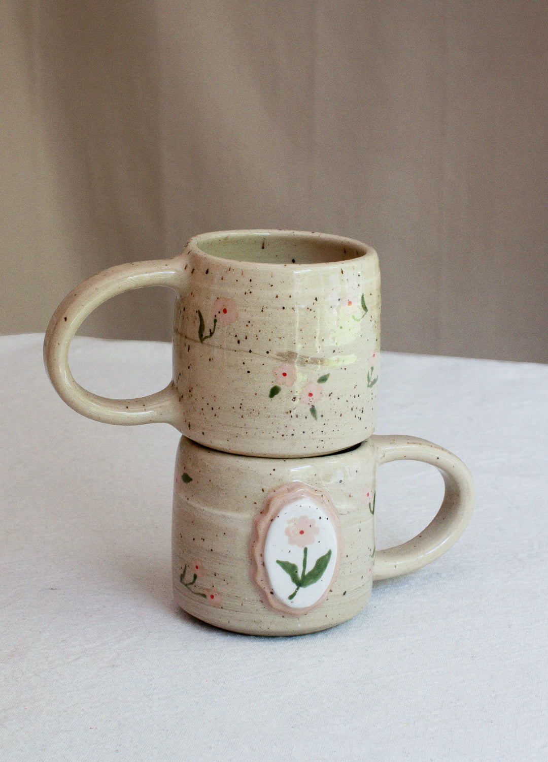 Floral Frame Mug - Pink
