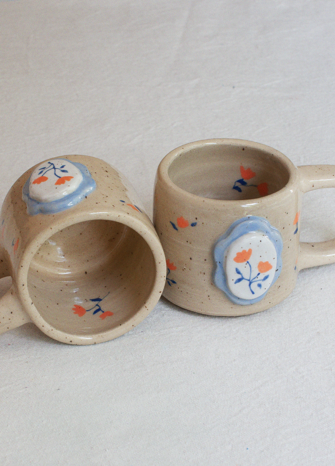 Floral Frame Mug - Blue