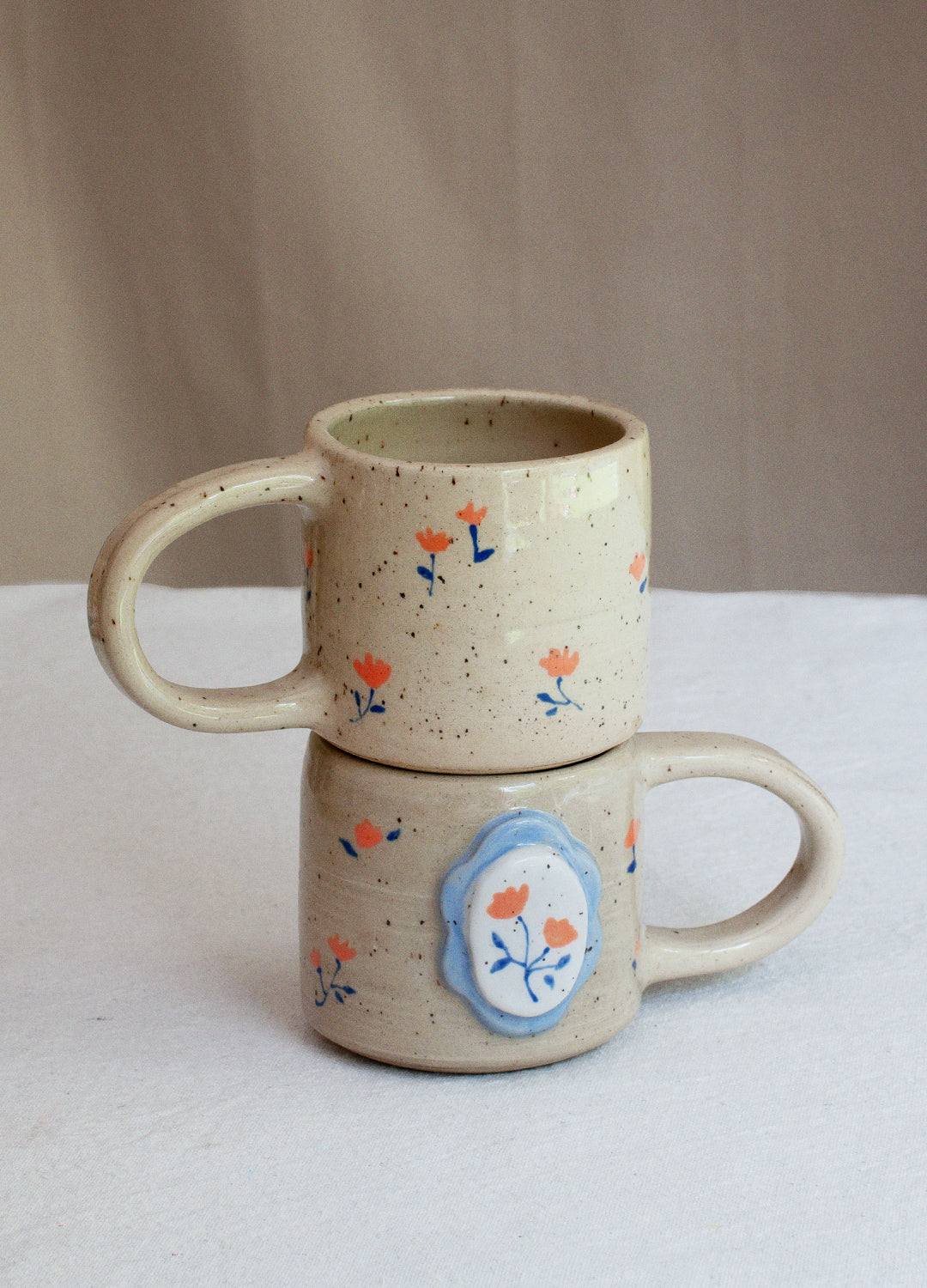 Floral Frame Mug - Blue