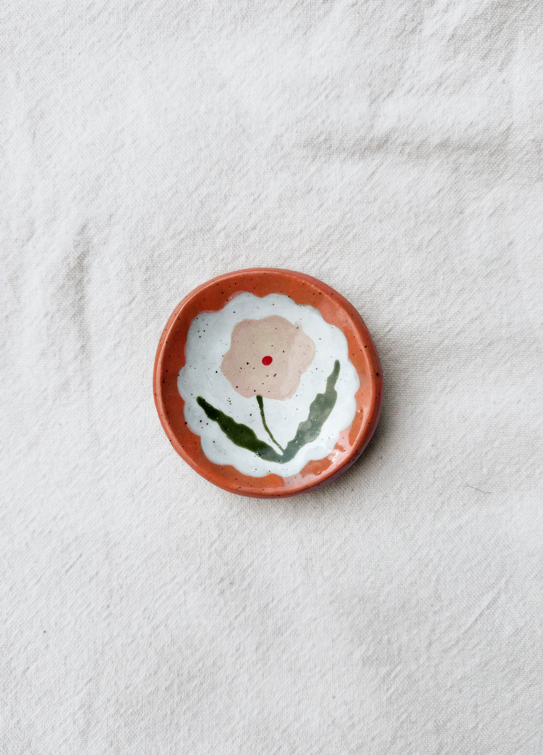 Pink Flower Ring Dish
