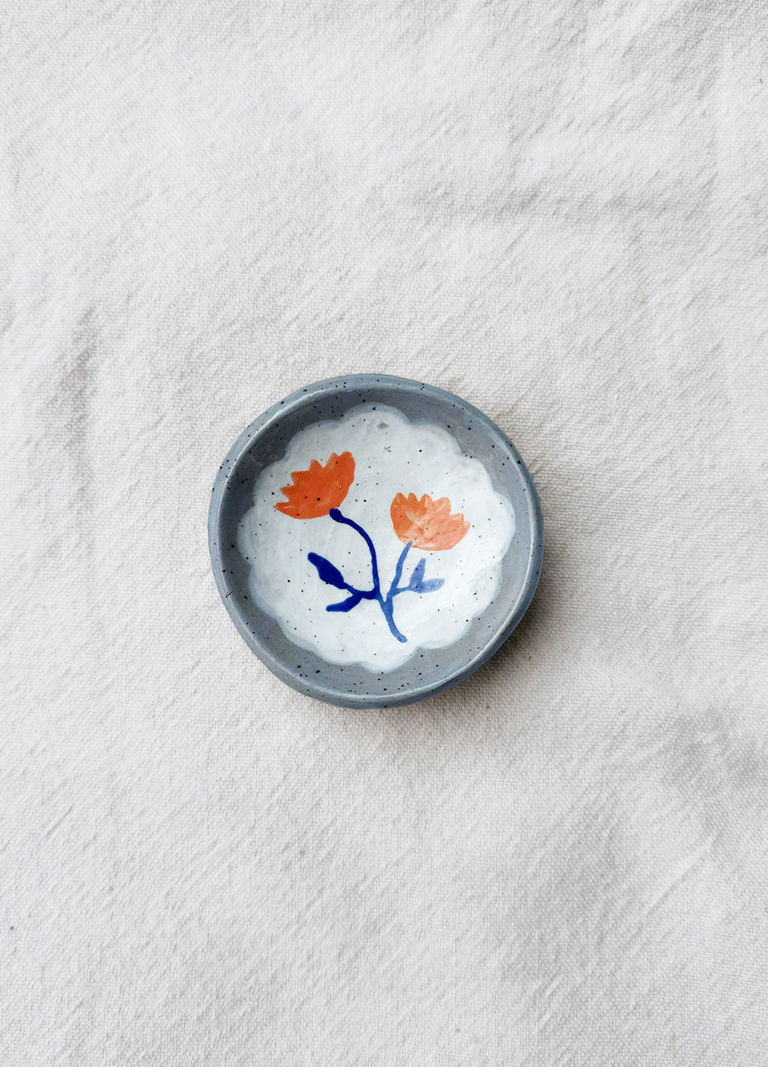Orange Flower Ring Dish