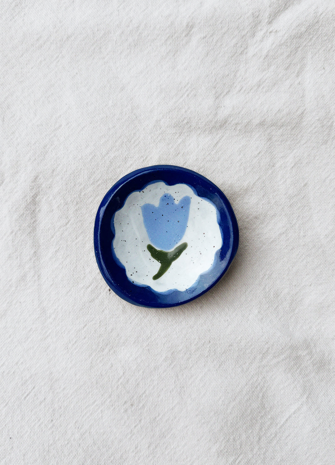 Blue Flower Ring Dish