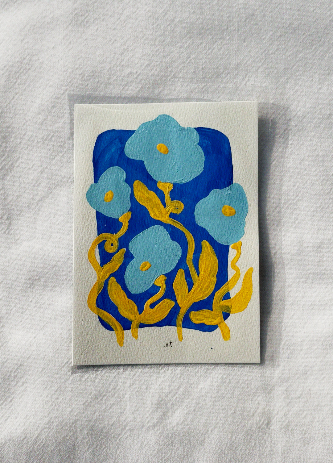 Garden Painting - Blue & Yellow
