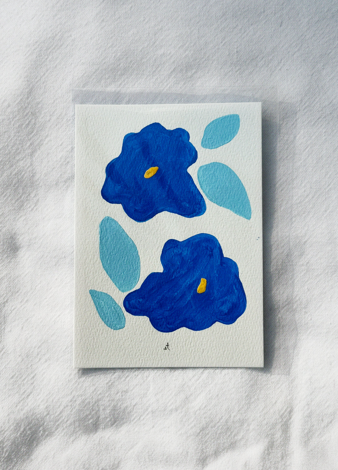 Abstract Floral Painting - Blue