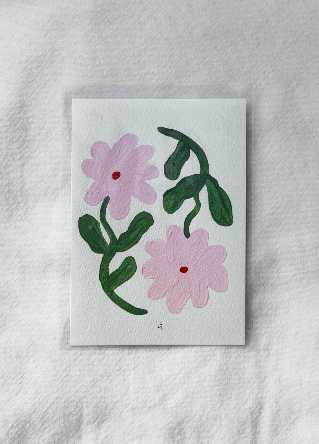 Double Floral Painting - Pink