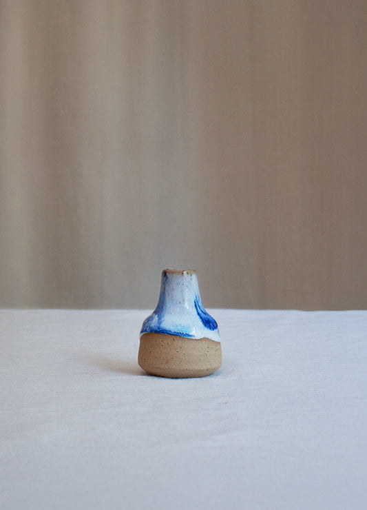 Blue & White Slush Mini Vase