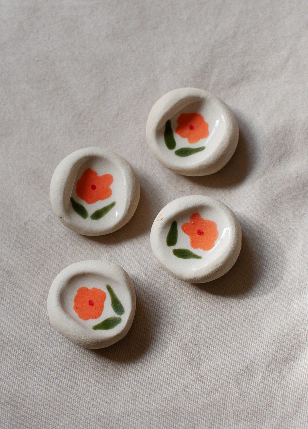 Orange & Green Flower Calming Stone