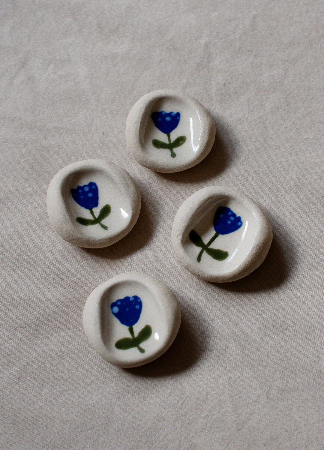 Dark Blue Flower Calming Stone