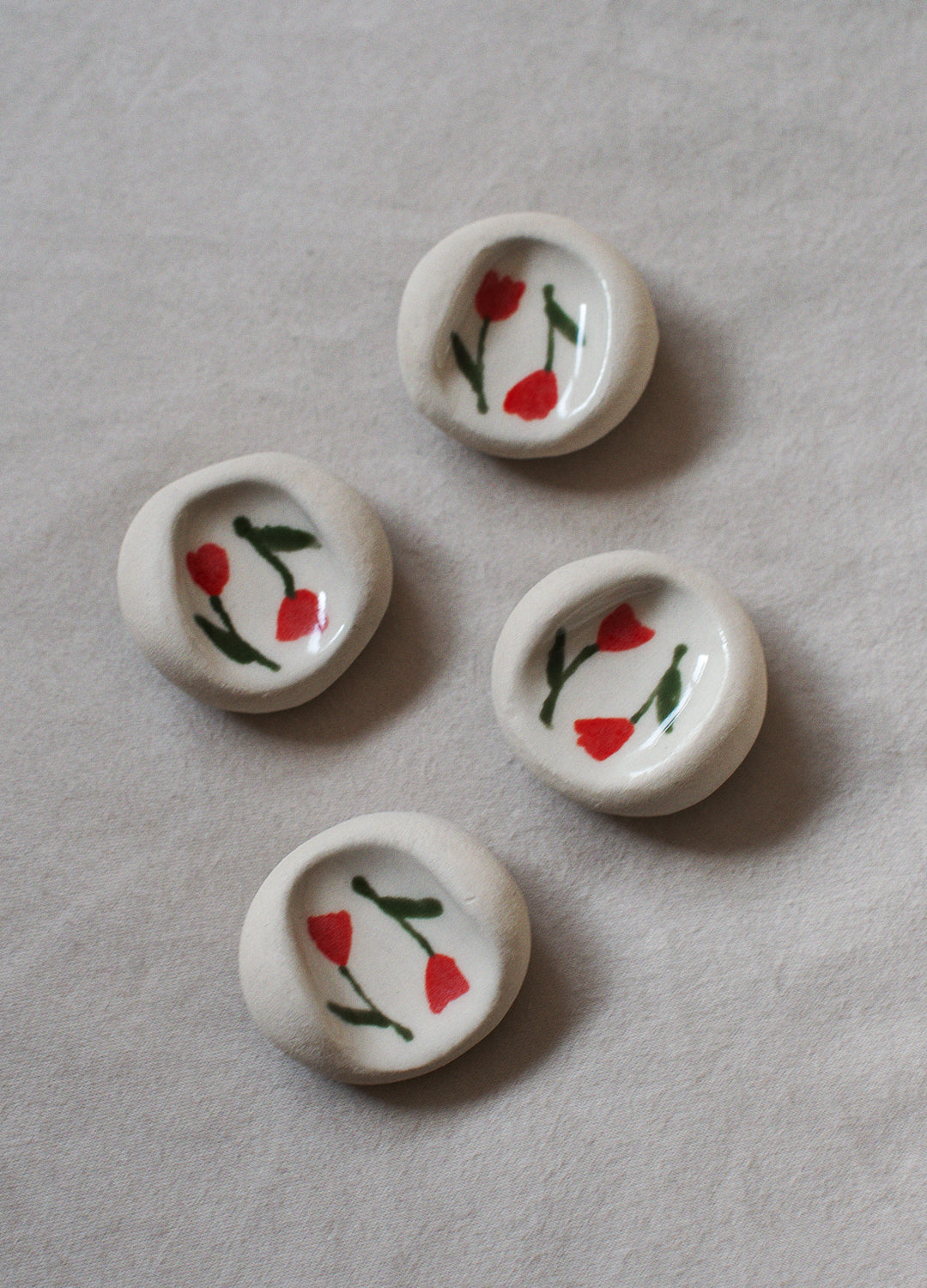 Red Double Flowers Calming Stone