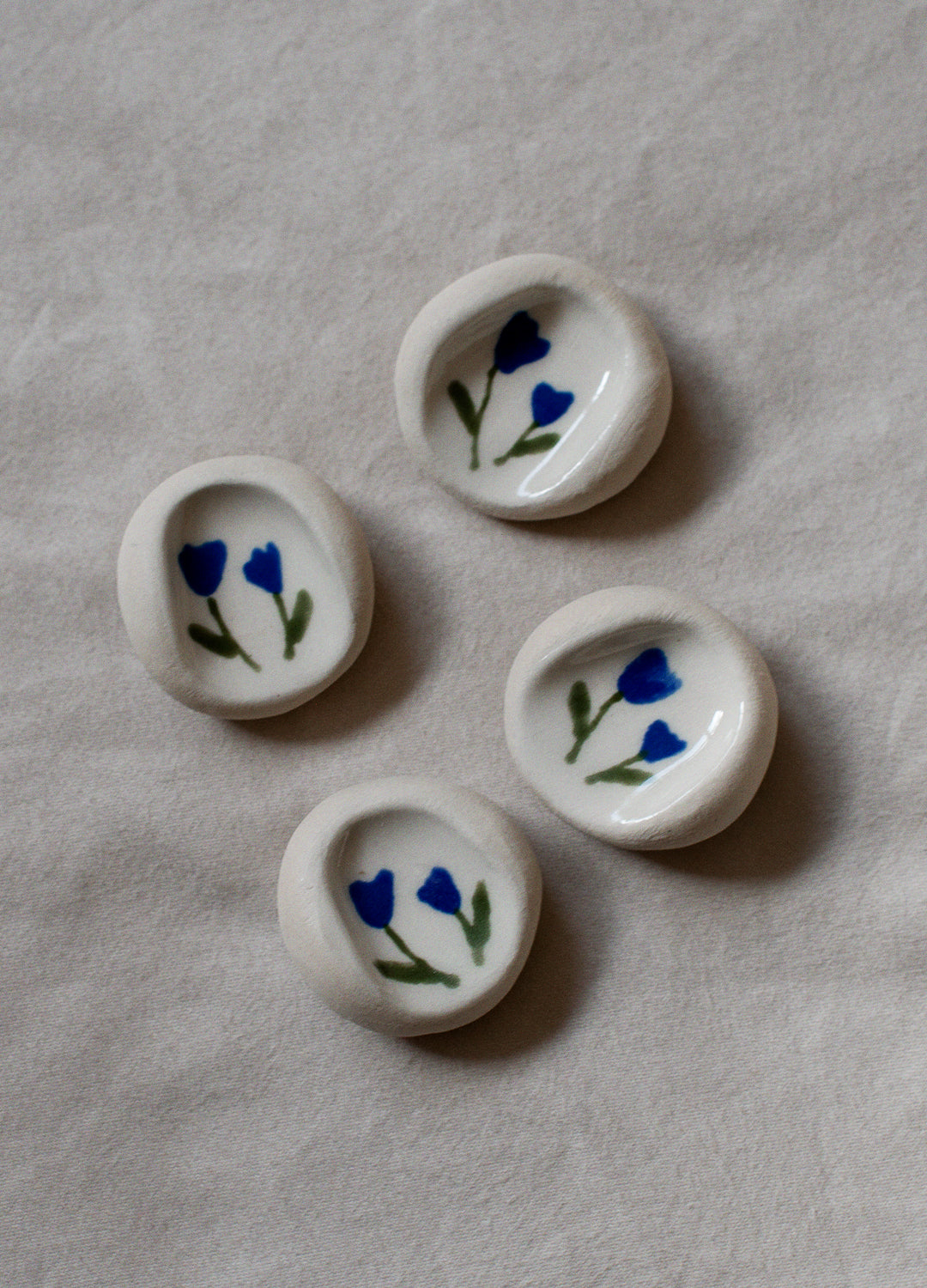 Dark Blue Double Flowers Calming Stone