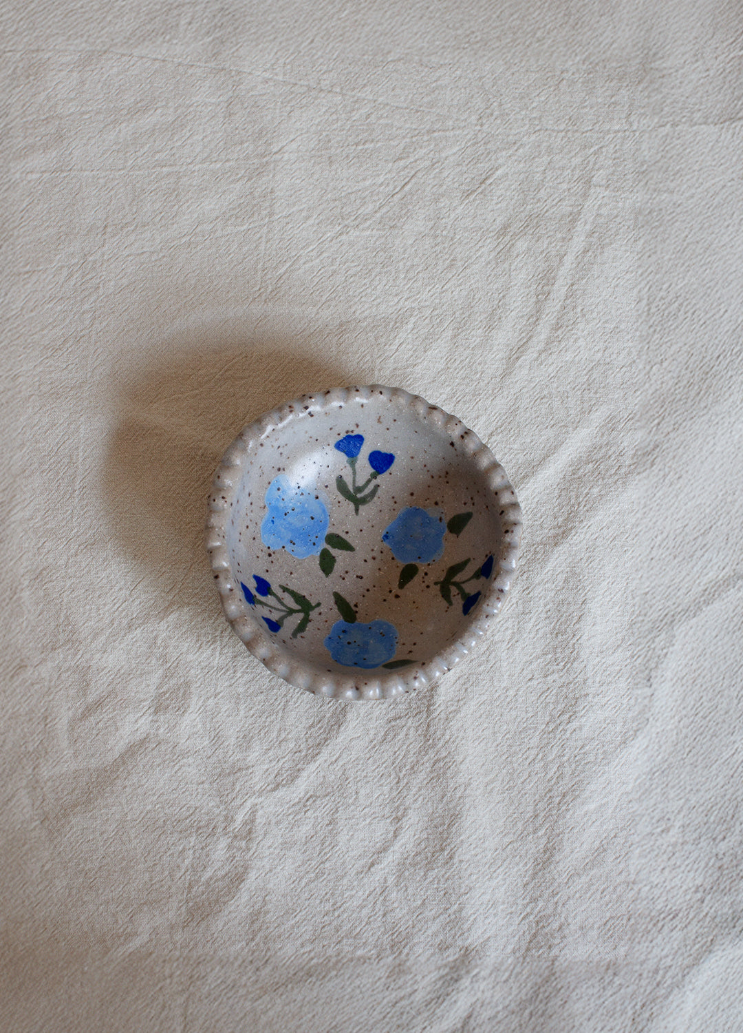 Blue Flower Ring Dish