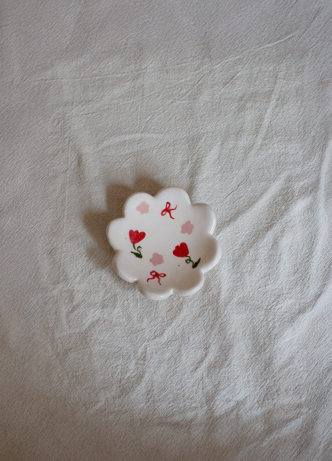 SECONDS: Red Floral Small Ring Dish