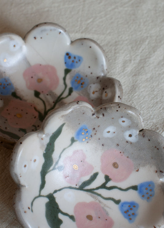 SECONDS: Pink & Blue Floral Ring Dish