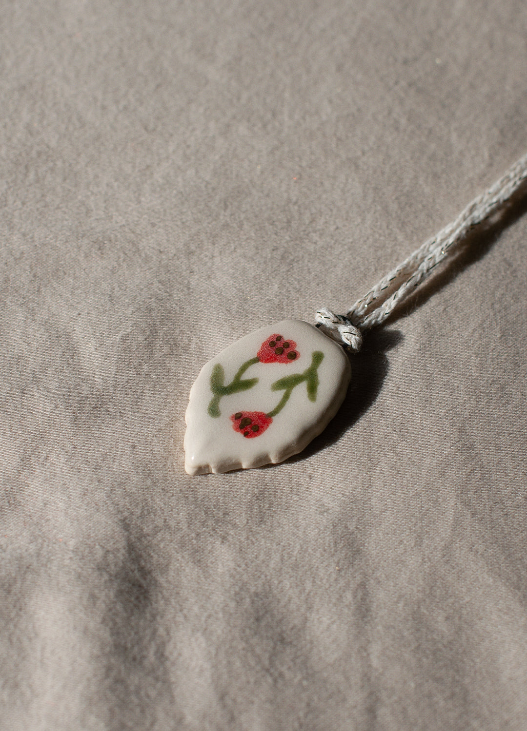 Double Red Flowers Mini Ornament