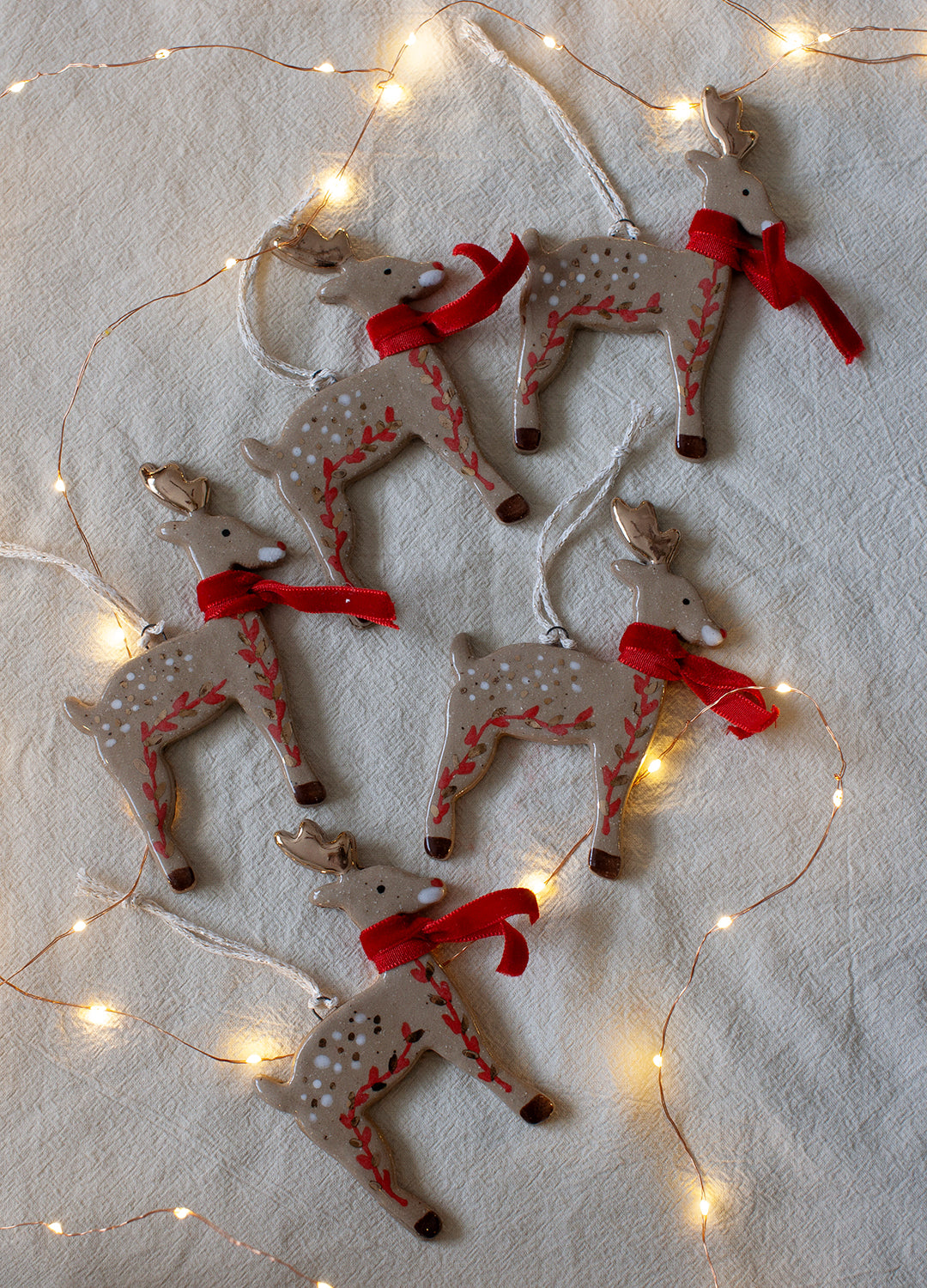 Reindeer Ornament - Red Scarf