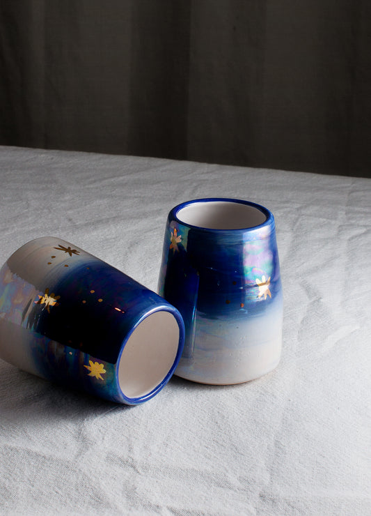 Gradient Gold Stars Vase - Midnight