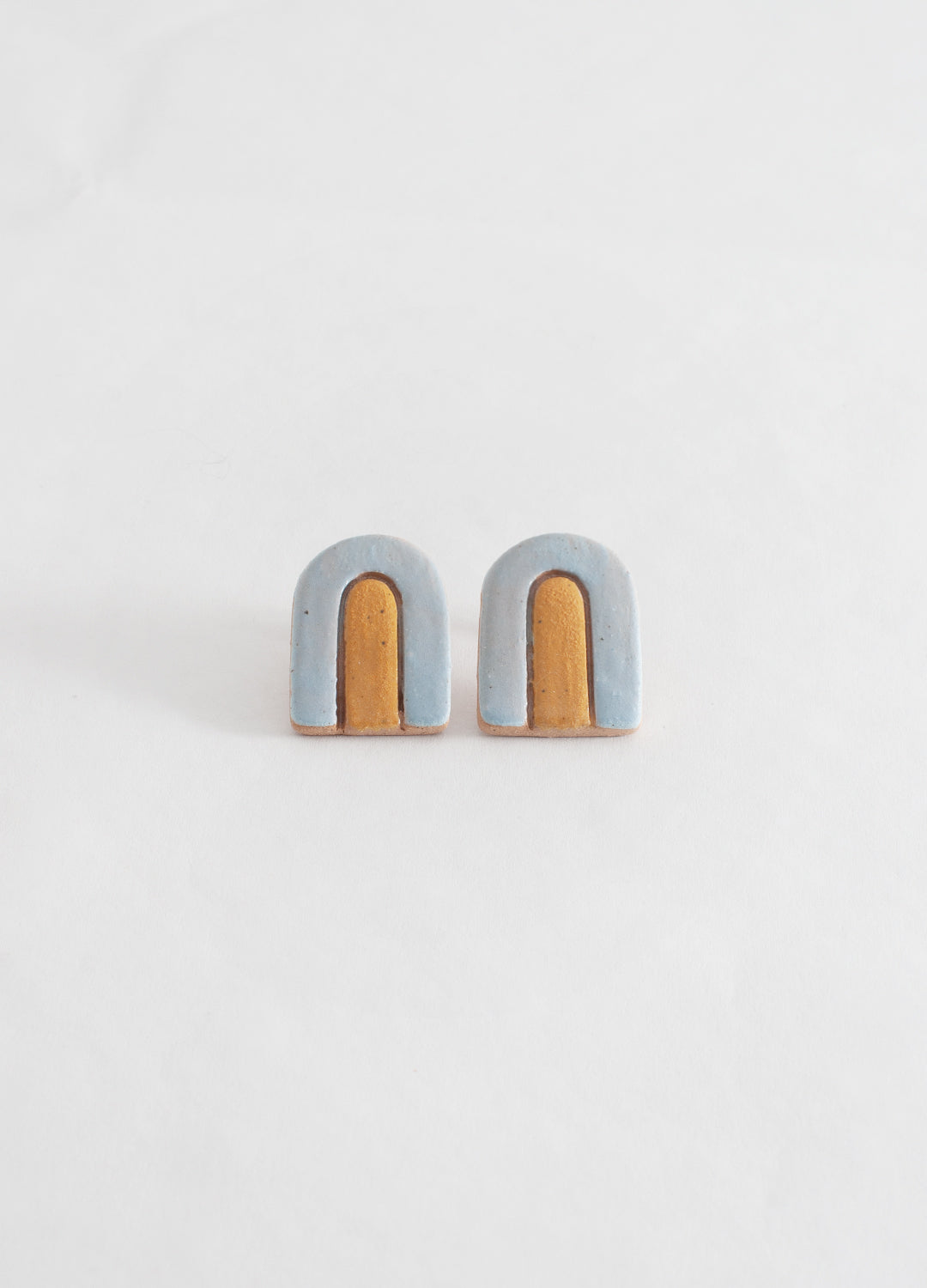 Large Arch Earrings - Light Blue