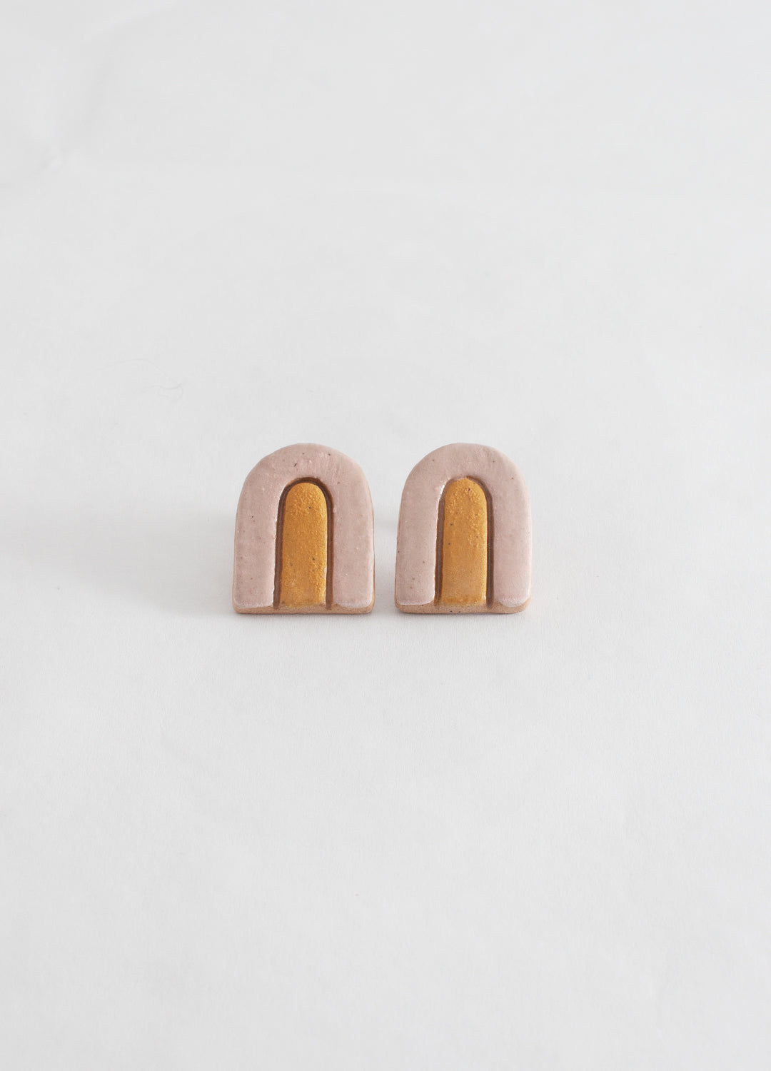 Large Arch Earrings - Light Pink