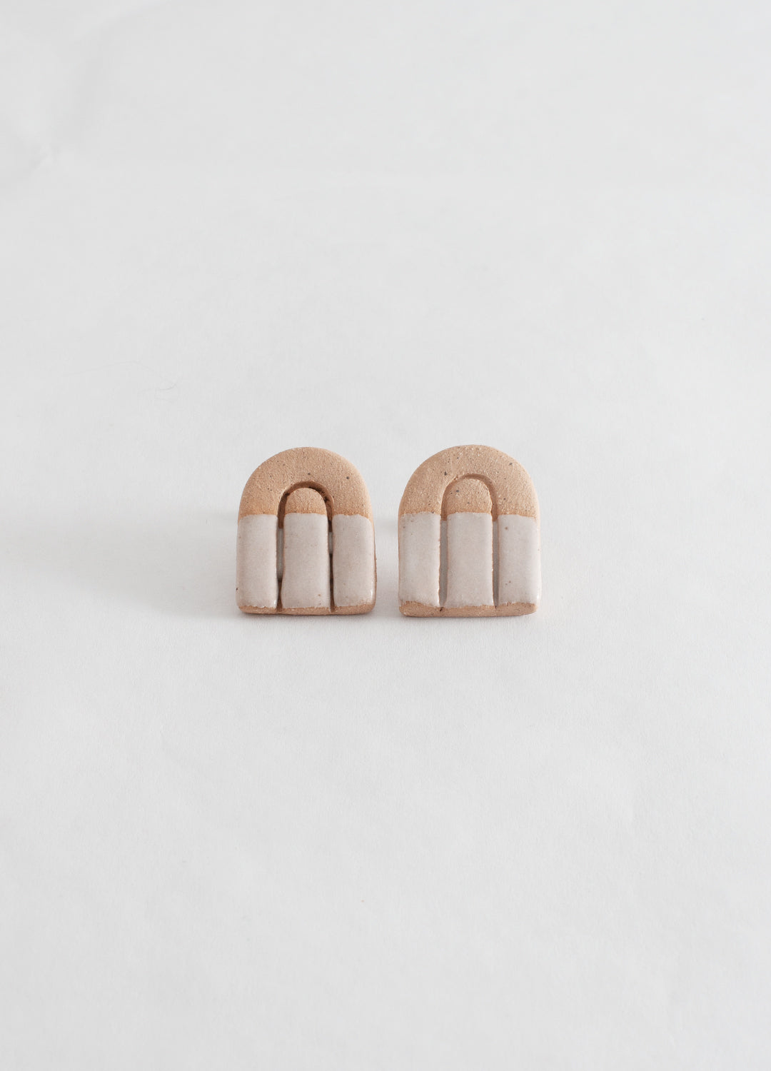 Large Arch Earrings - White