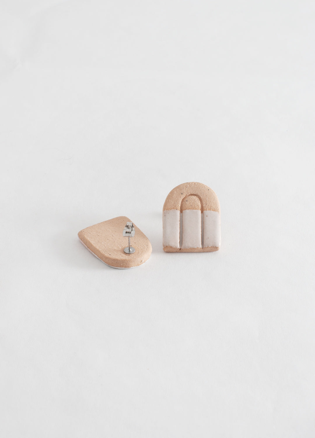 Large Arch Earrings - White