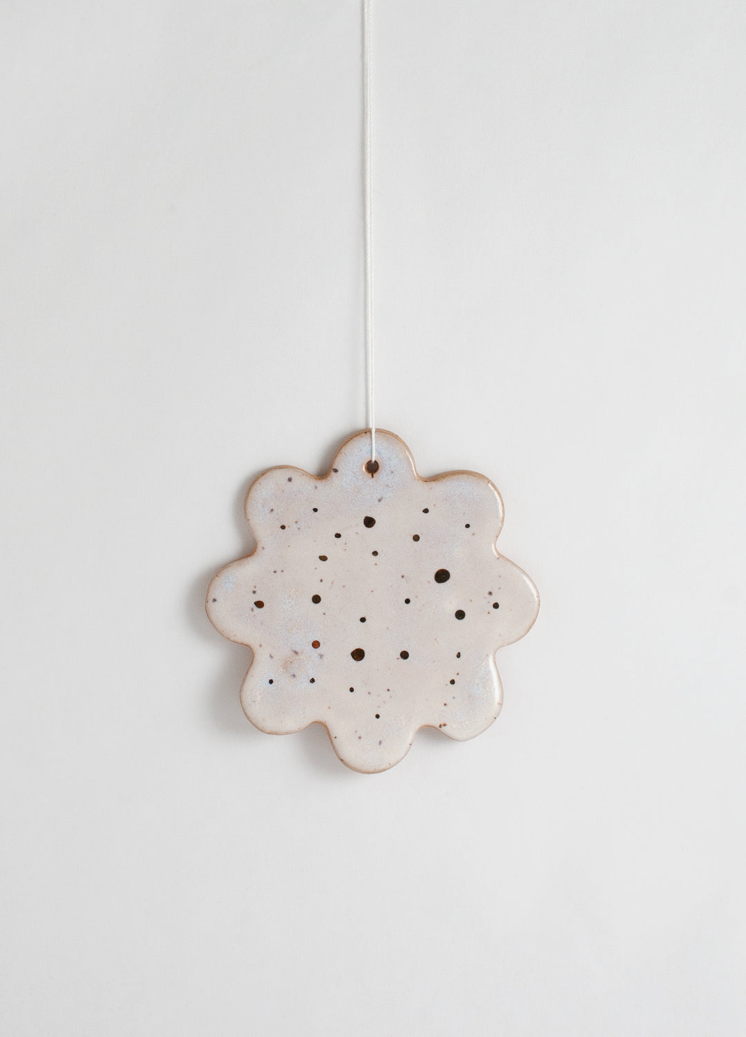 Flower Ornament - White & Confetti Gold