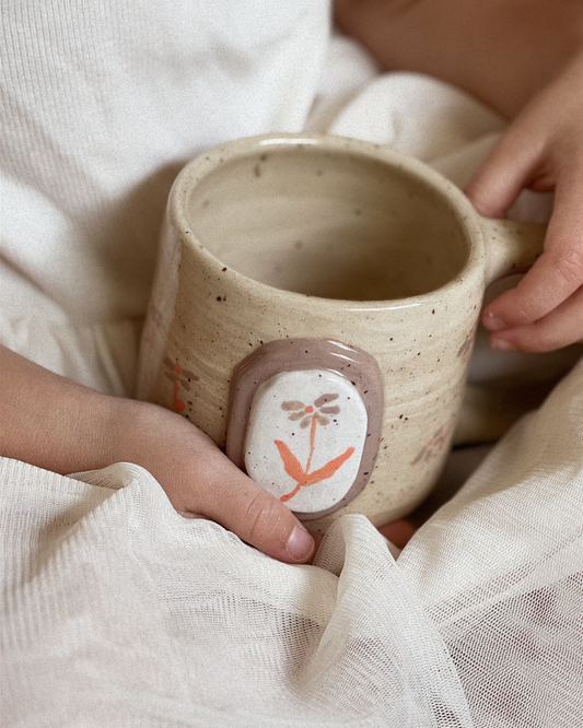 Floral Frame Mug - Purple