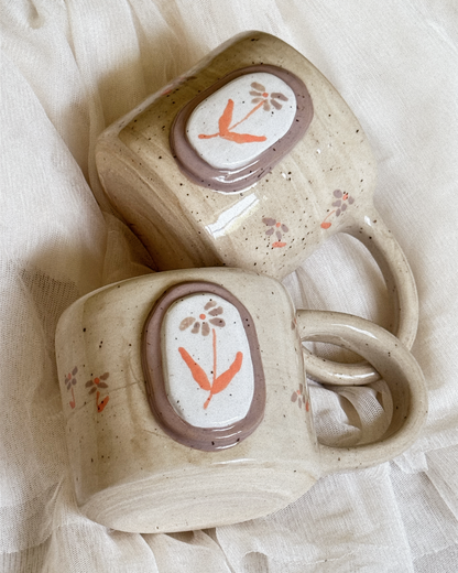 Floral Frame Mug - Purple
