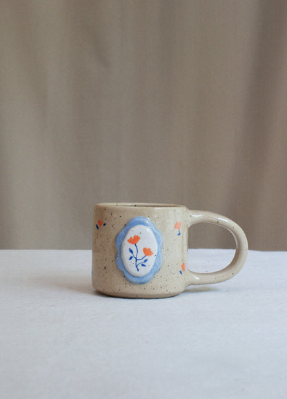 Floral Frame Mug - Blue