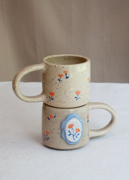 Floral Frame Mug - Blue