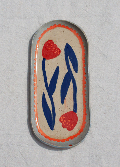 Arc Oval Plate - Double Flowers