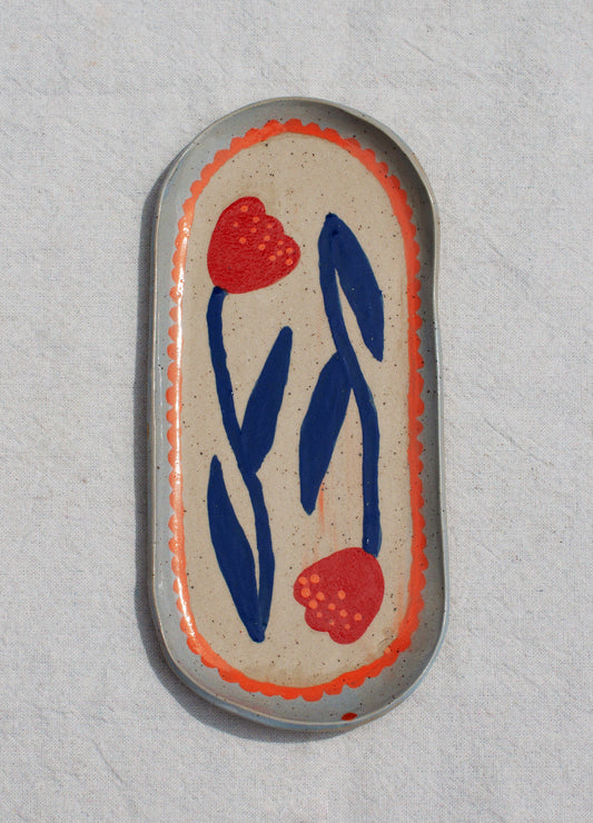 Arc Oval Plate - Double Flowers