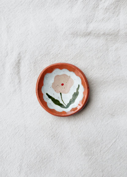 Pink Flower Ring Dish