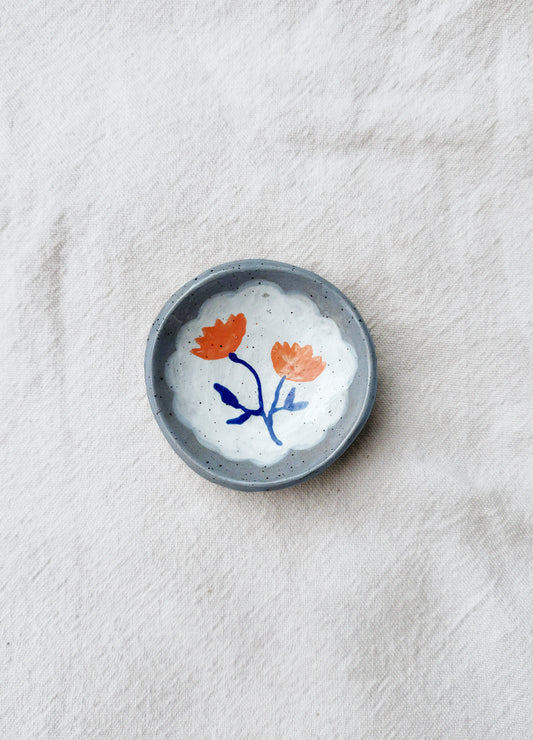 Orange Flower Ring Dish
