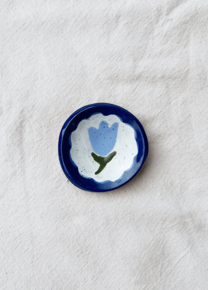 Blue Flower Ring Dish