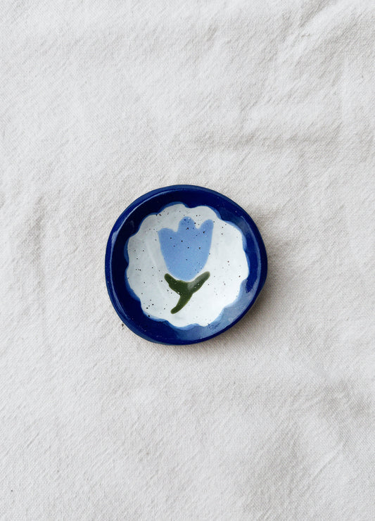 Blue Flower Ring Dish