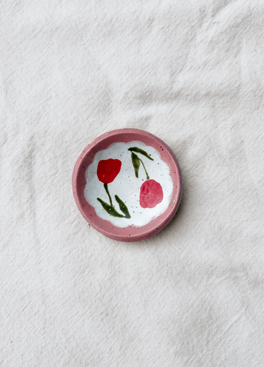 Red Flower Ring Dish