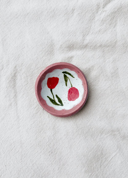 Red Flower Ring Dish
