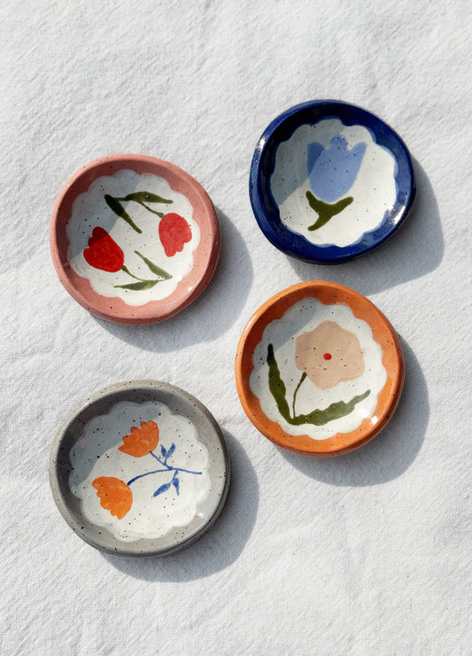 Blue Flower Ring Dish