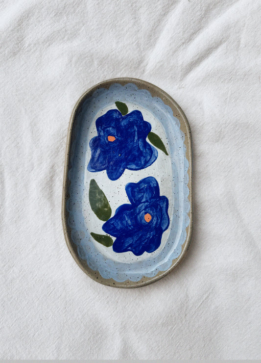 Blue Flower Plate