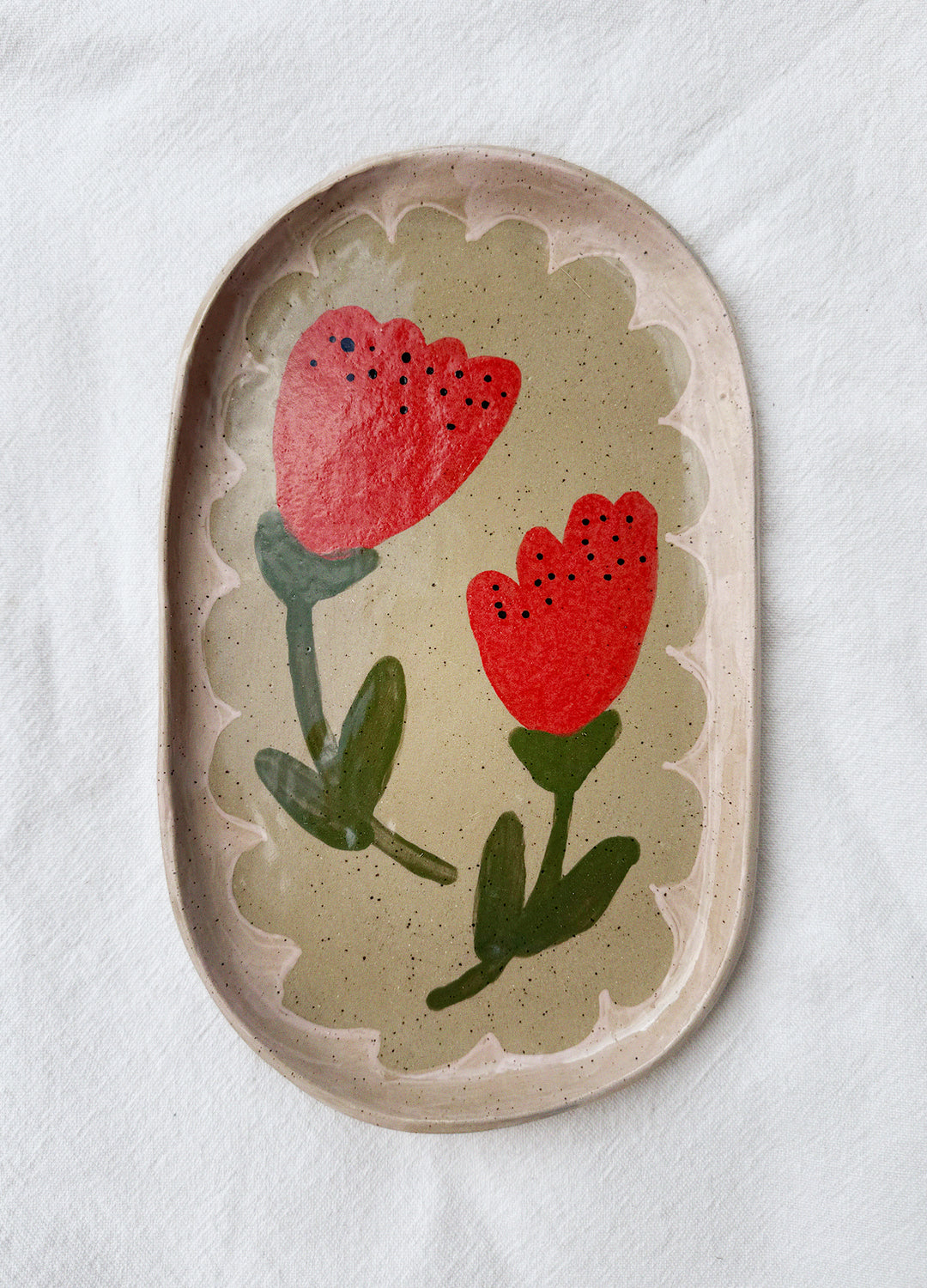 Red Flower Plate