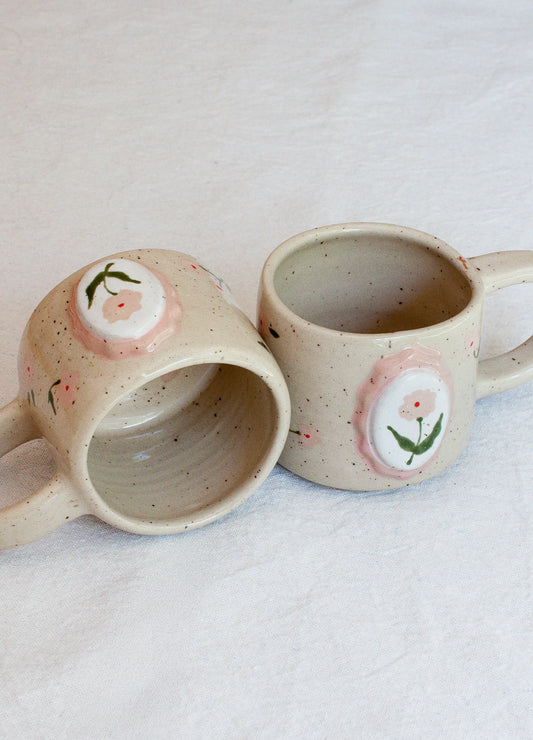 Floral Frame Mug - Pink