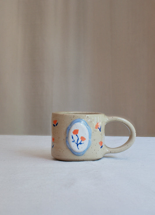 Floral Frame Mug - Blue
