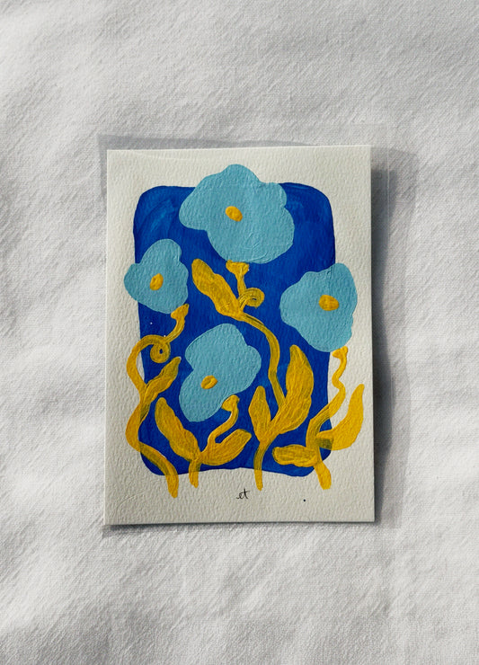 Garden Painting - Blue & Yellow