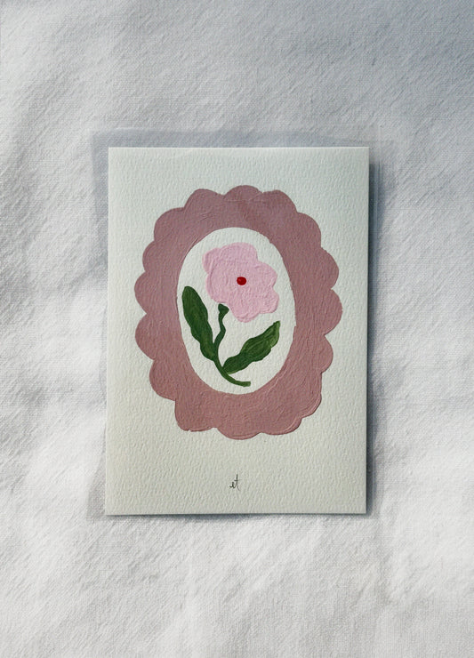 Floral Frame Painting - Pink